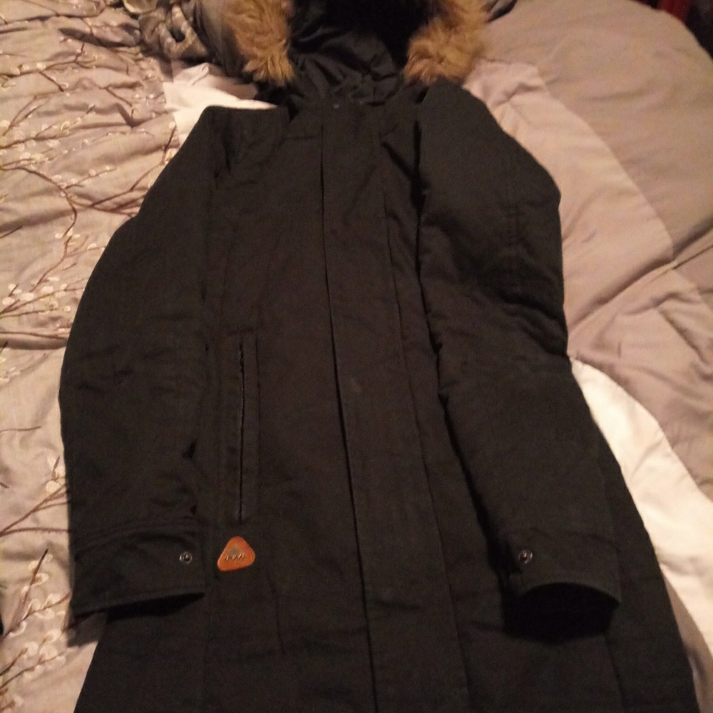 Burton xs long hooded coat